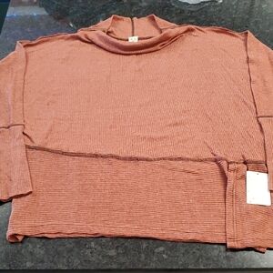 Free People Rust Long Sleeve Top NEW NWT